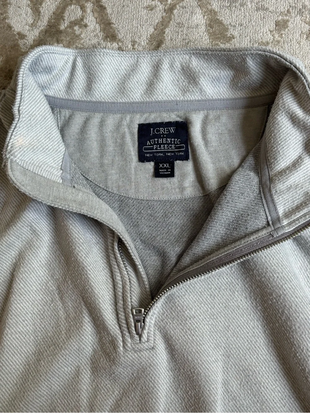 J. Crew Light Gray Half-Zip Fleece Pullover